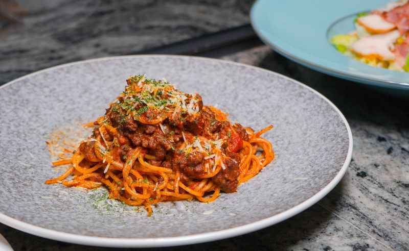 Spaghetti Bolognese with slow-cooked meat ragu sauce