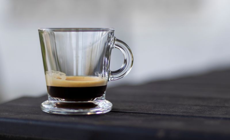 Freshly brewed Italian espresso coffee